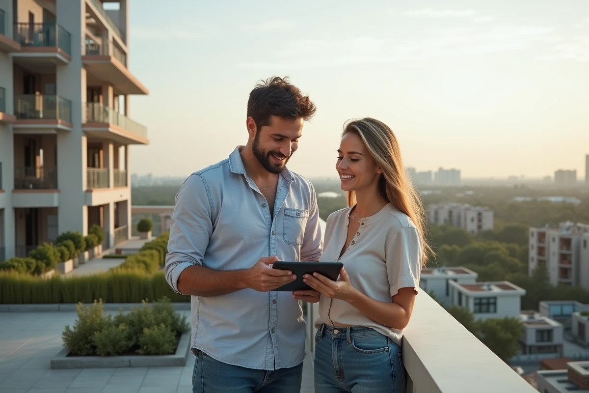 Jeune couple discutant d