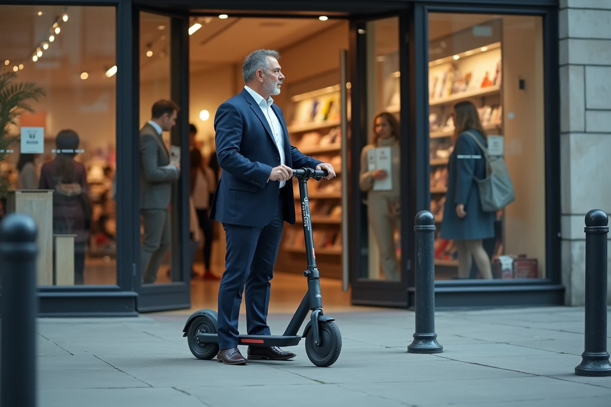 Homme regardant la vitrine d